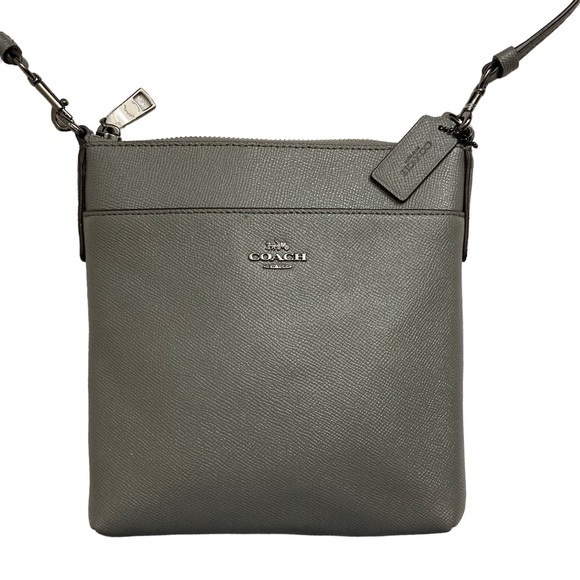 Coach grained leather gray crossbody swingpack bag - Picture 1 of 12